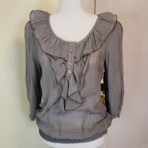 Anthropologie  ruffled top elastic waist, NWT
